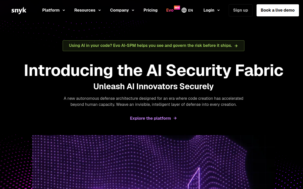 Snyk website preview