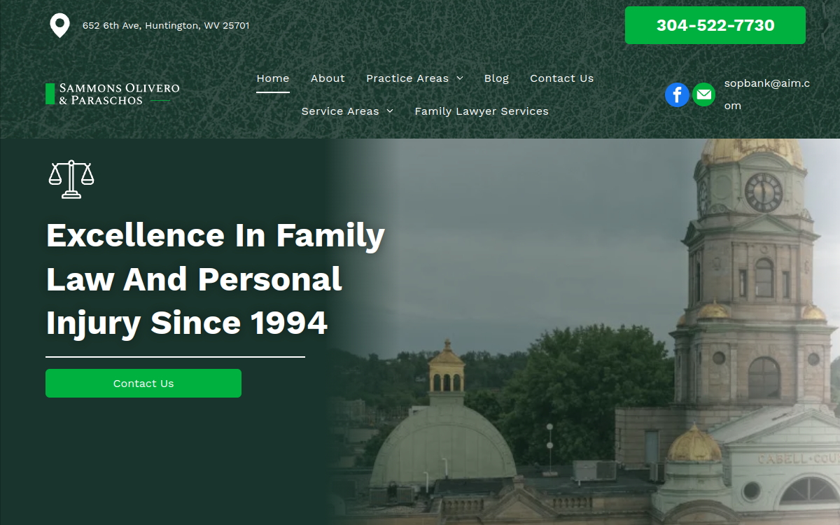 Sammons Olivero & Paraschos website screenshot