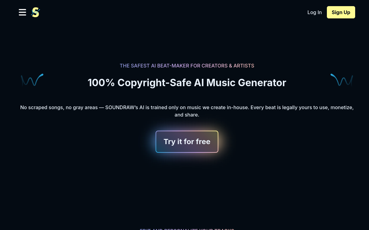 Soundraw website preview