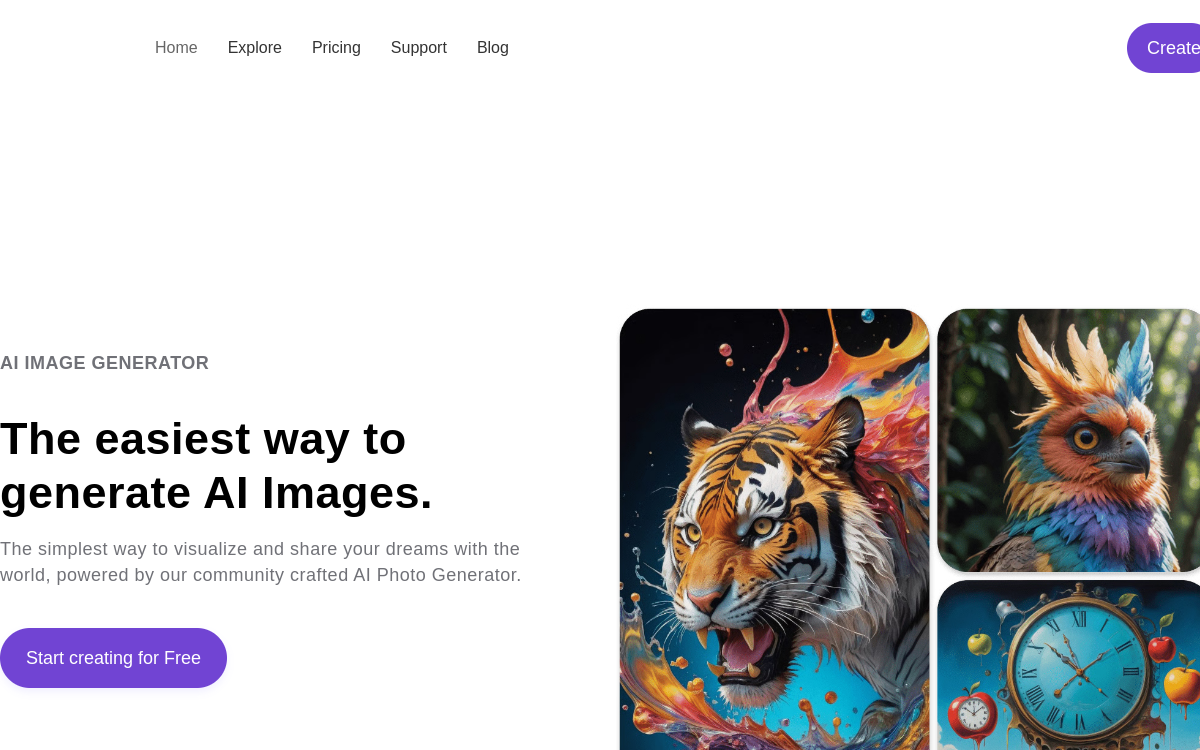 StarryAI website preview