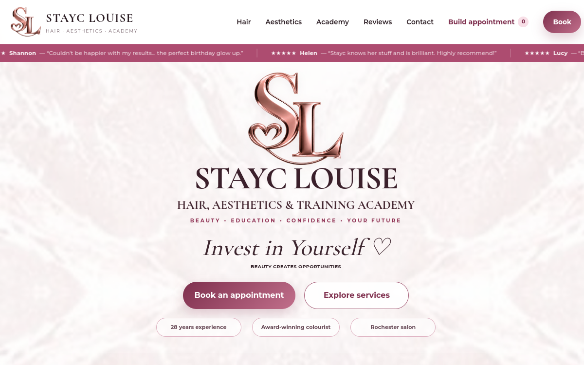 Preview of the Stayc Louise homepage