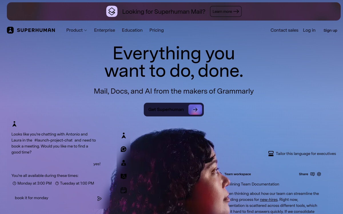Superhuman website preview