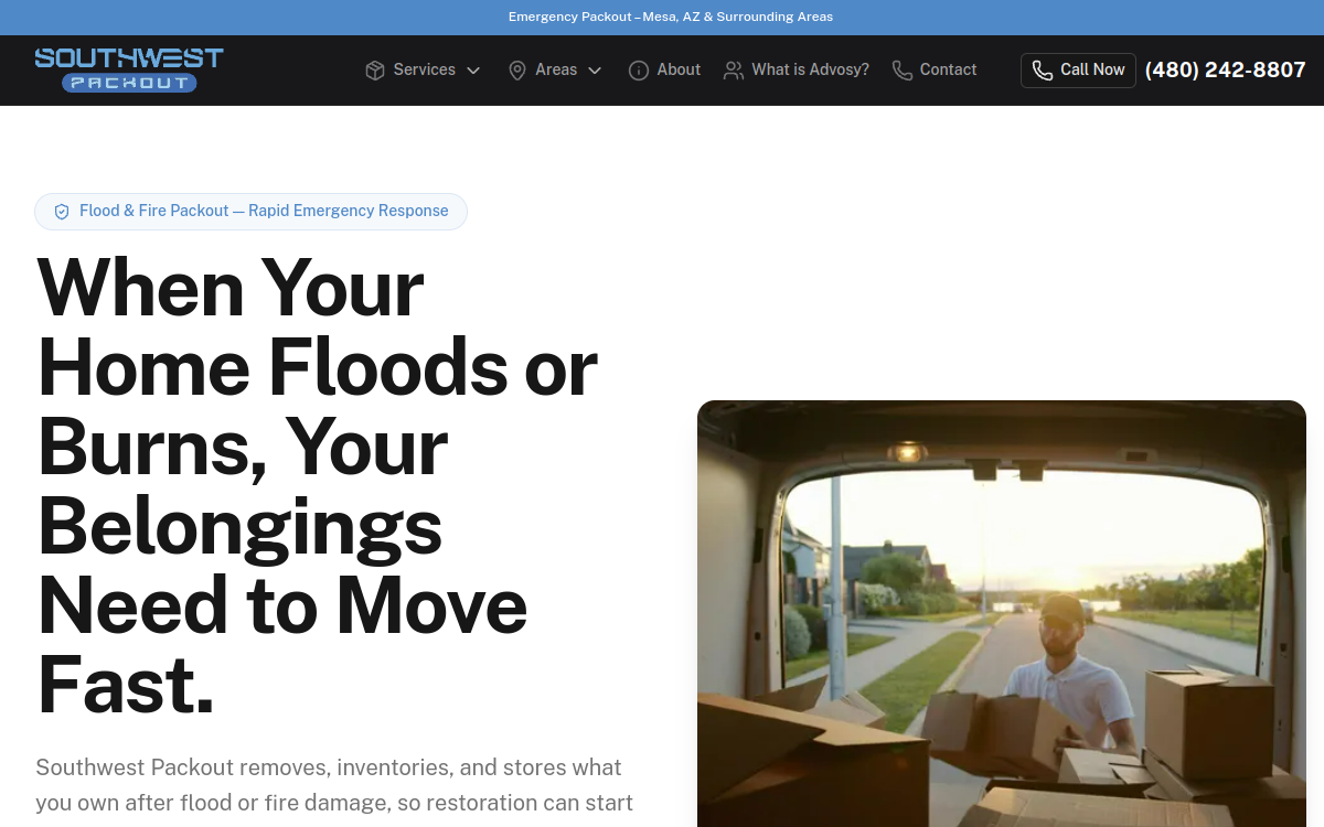 Southwest Packout website screenshot