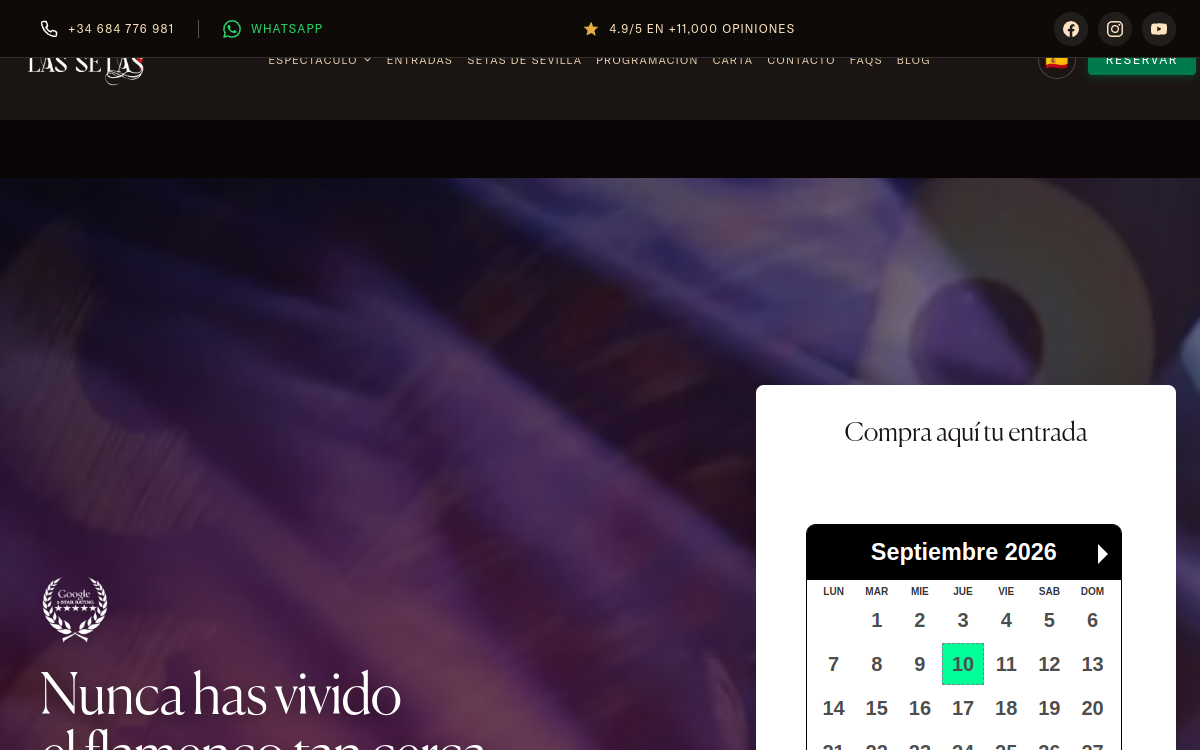 Web de Tablao Flamenco Las Setas