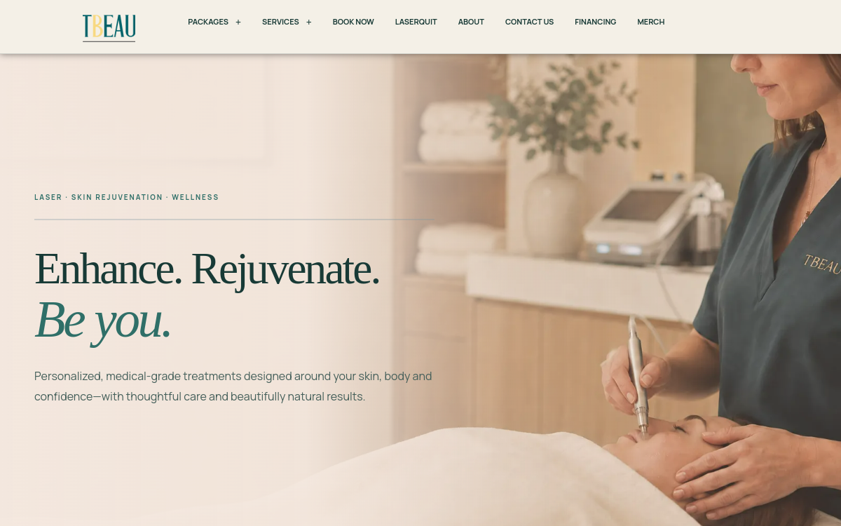 Tbeau Laser and Skin Rejuvenation Centre website screenshot