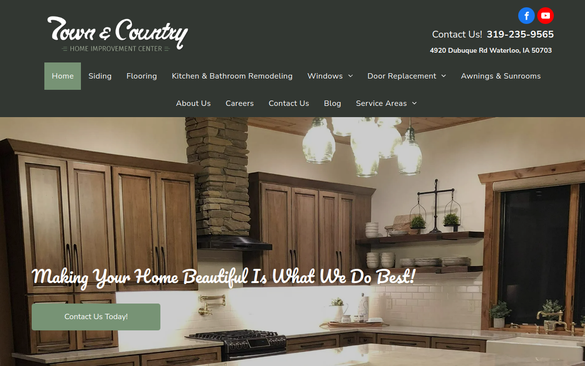 Town & Country Home Improvement website screenshot
