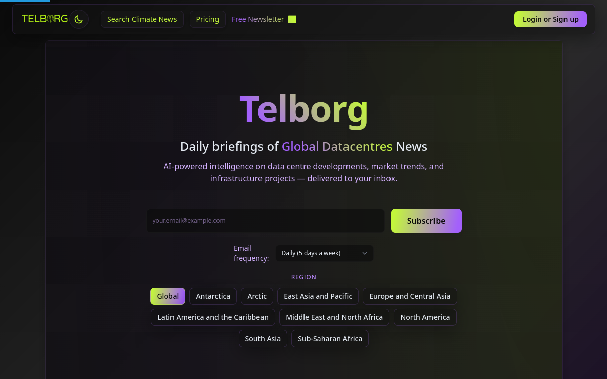 Telborg website preview
