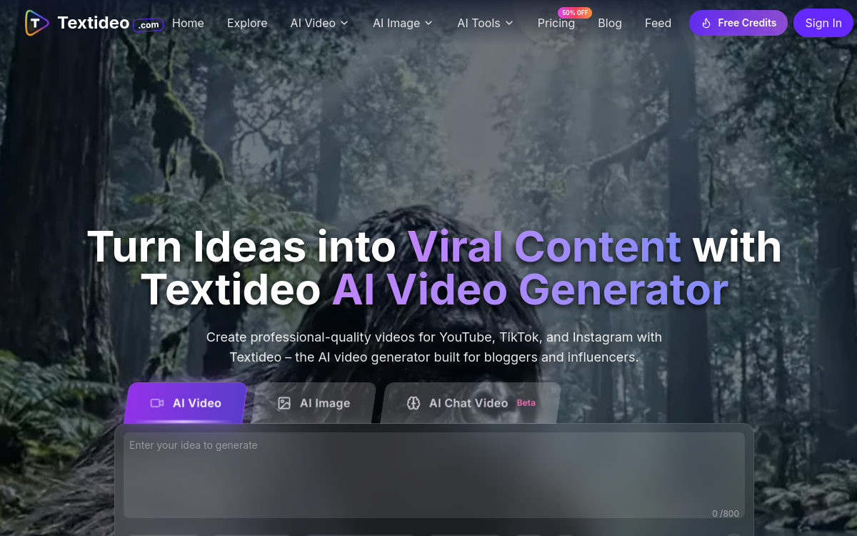 Screenshot of Textideo