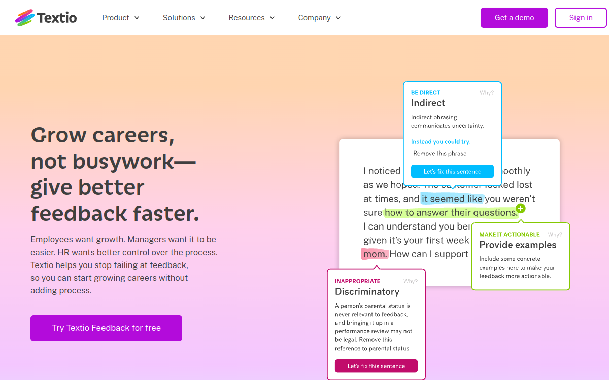 Textio website preview