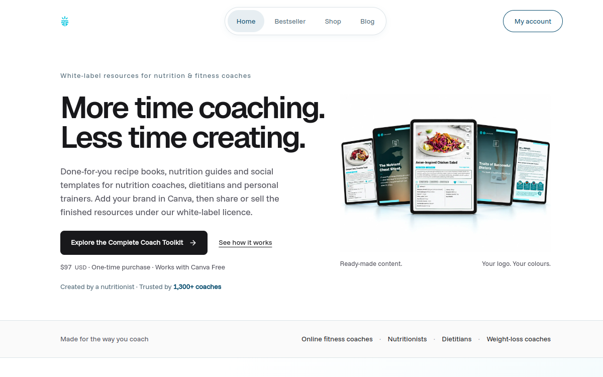 Capture du site thecontentcook