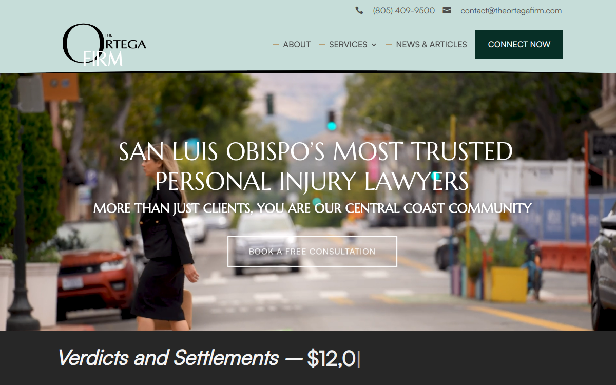 The Ortega Firm website screenshot