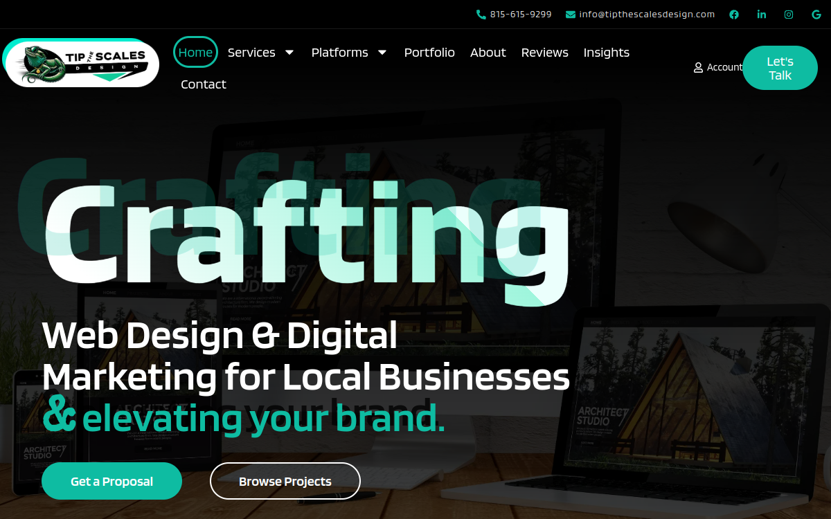 Tip The Scales Design website screenshot