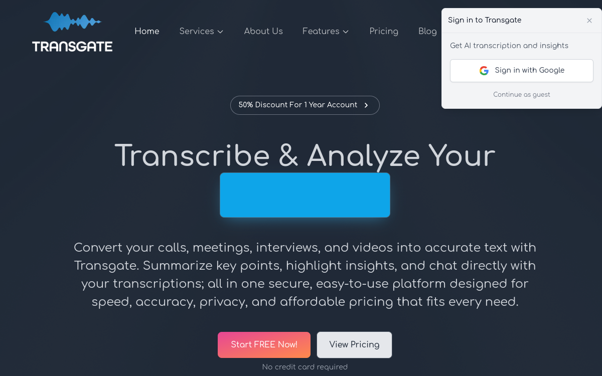 Transgate website preview