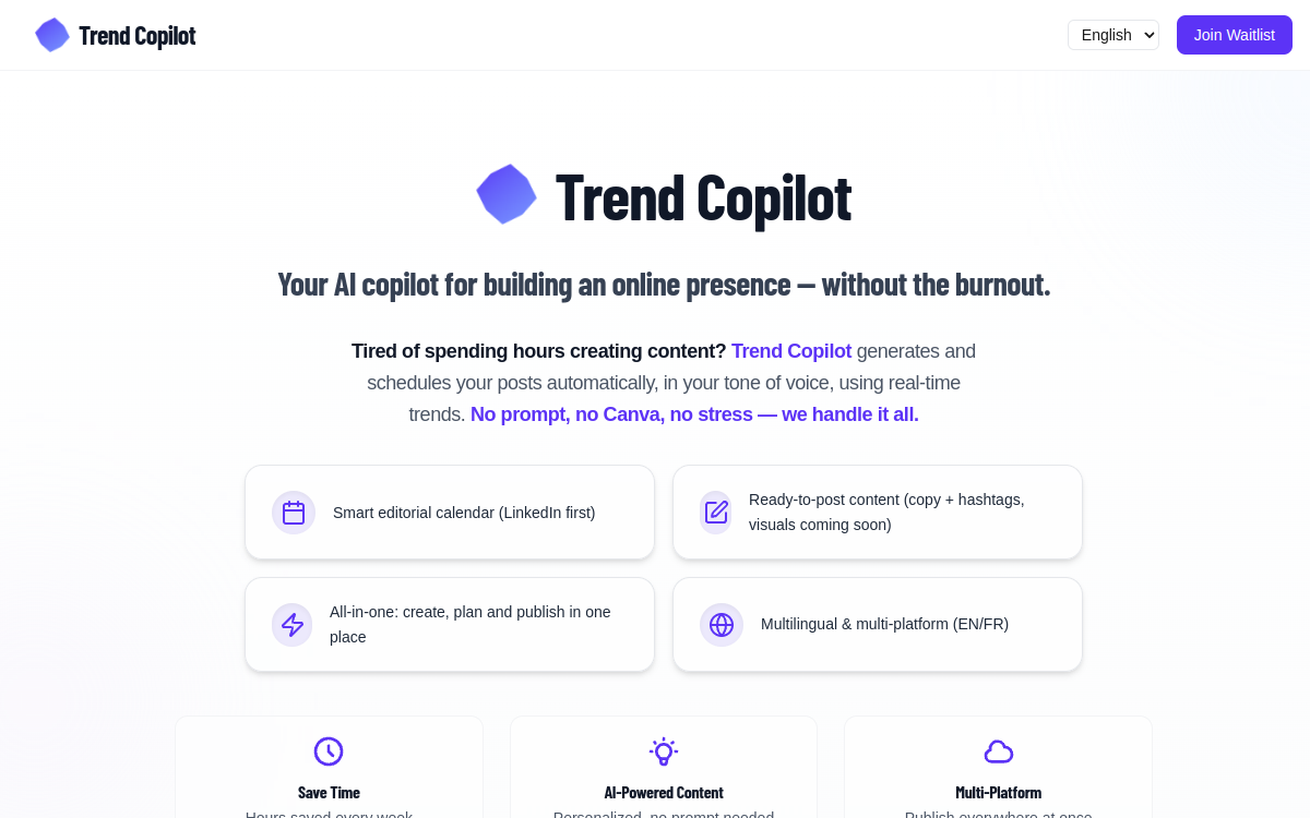 Captura de tela de Trend Copilot