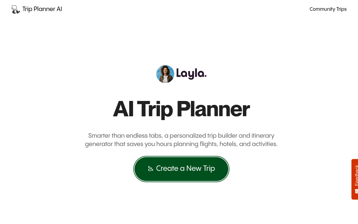 Trip Planner AI website preview