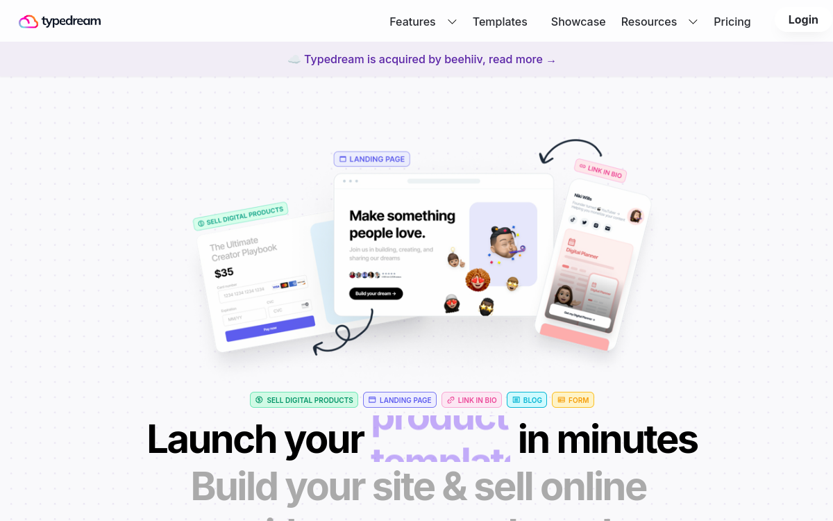 Typedream website preview