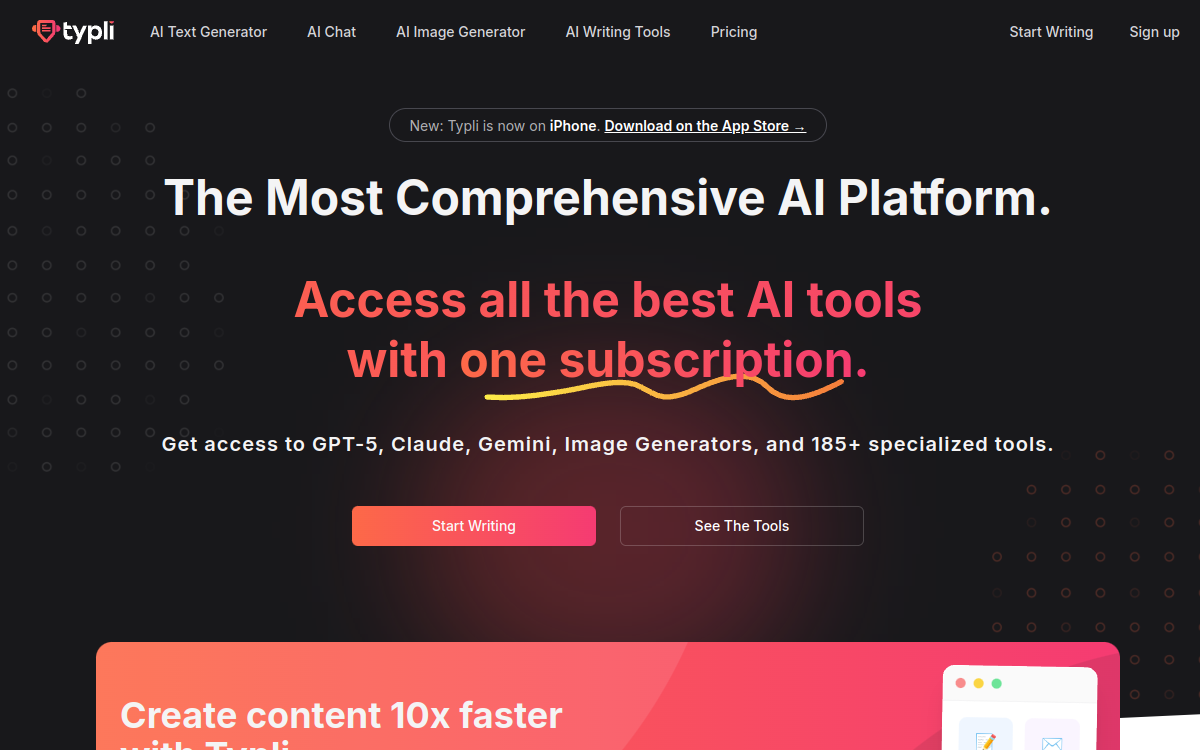 Screenshot of Typli AI