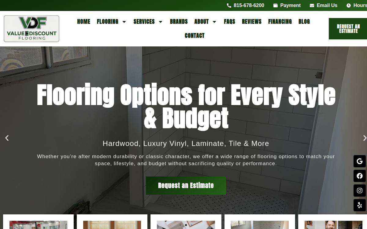 Value Discount Flooring website screenshot