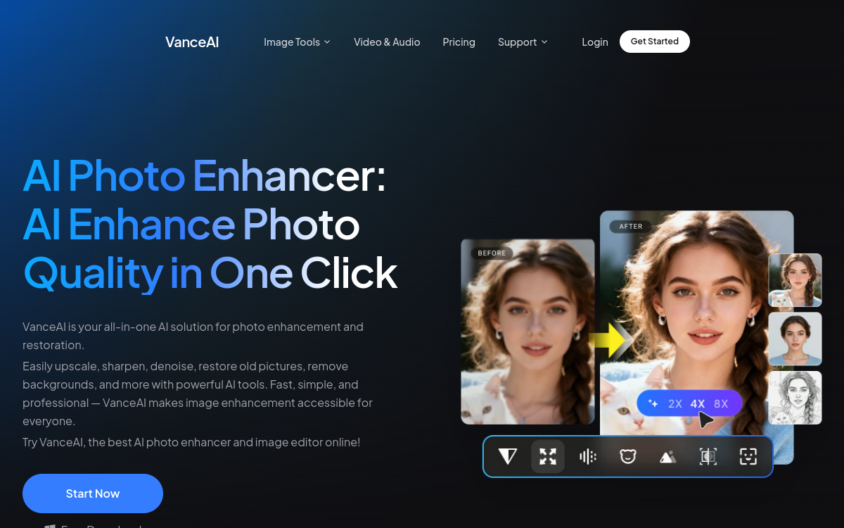 VanceAI website preview