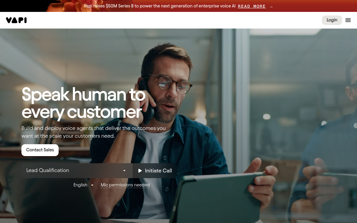 Vapi website preview
