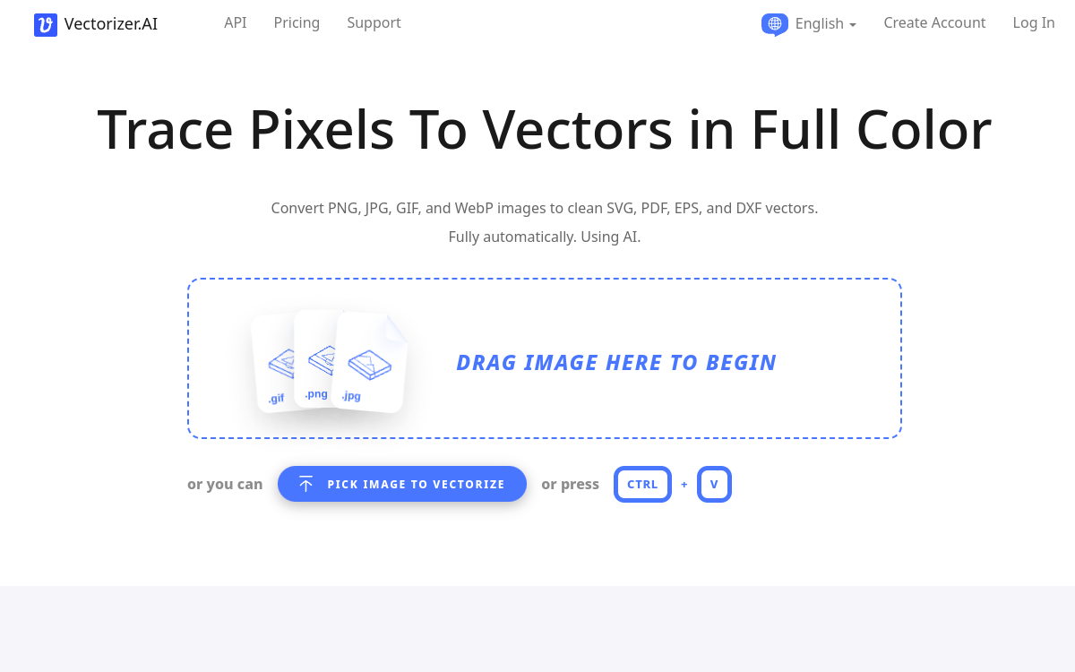 Vectorizer.AI website preview