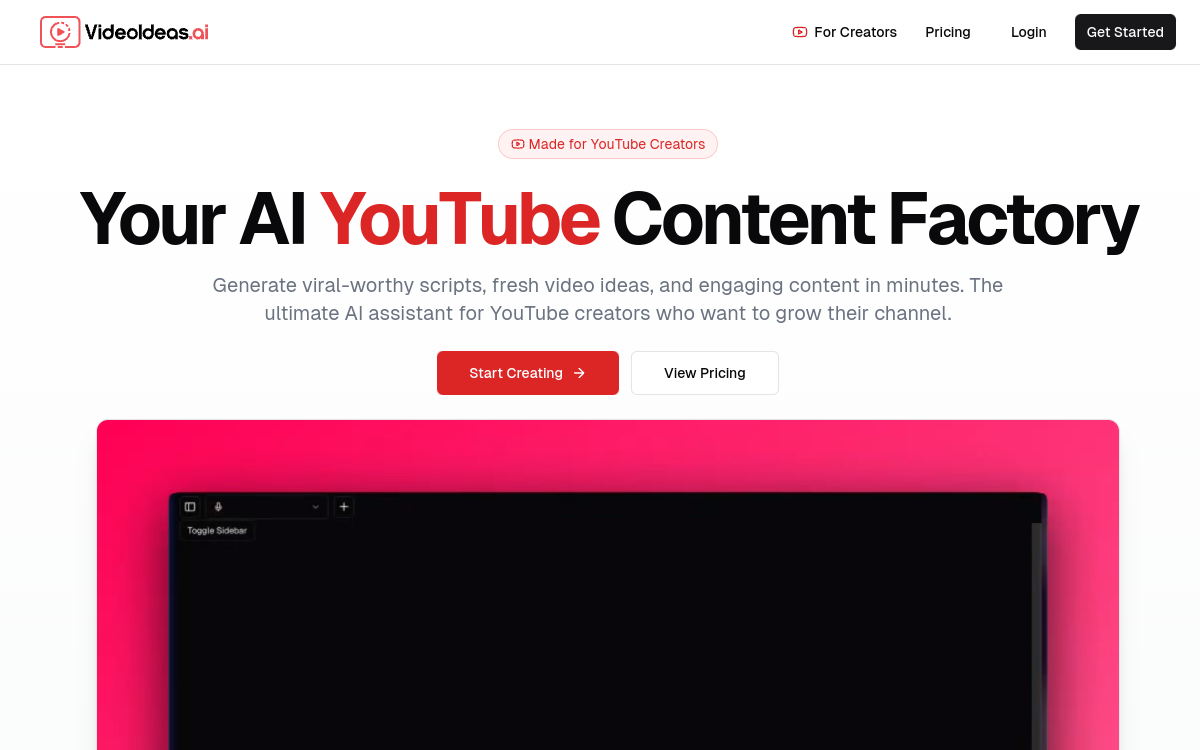 Captura de pantalla de VideoIdeas.ai