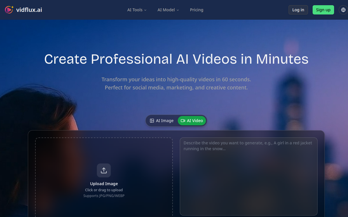 Screenshot di VidFlux AI