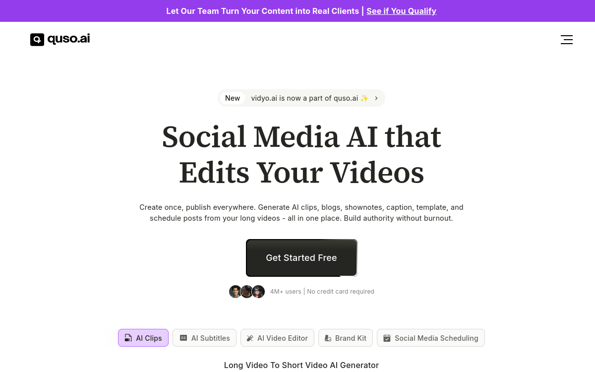 Vidyo.ai website preview