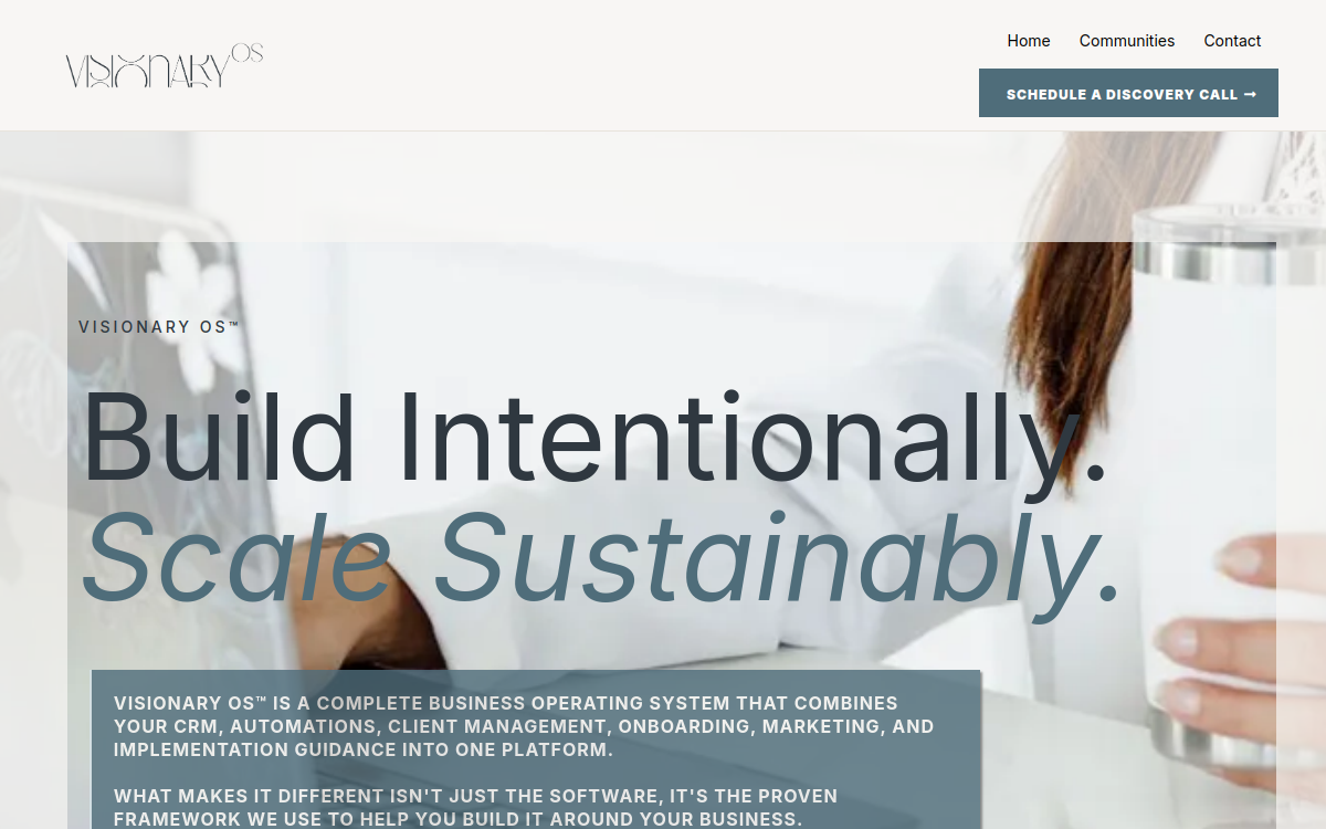 Visionary OS website screenshot