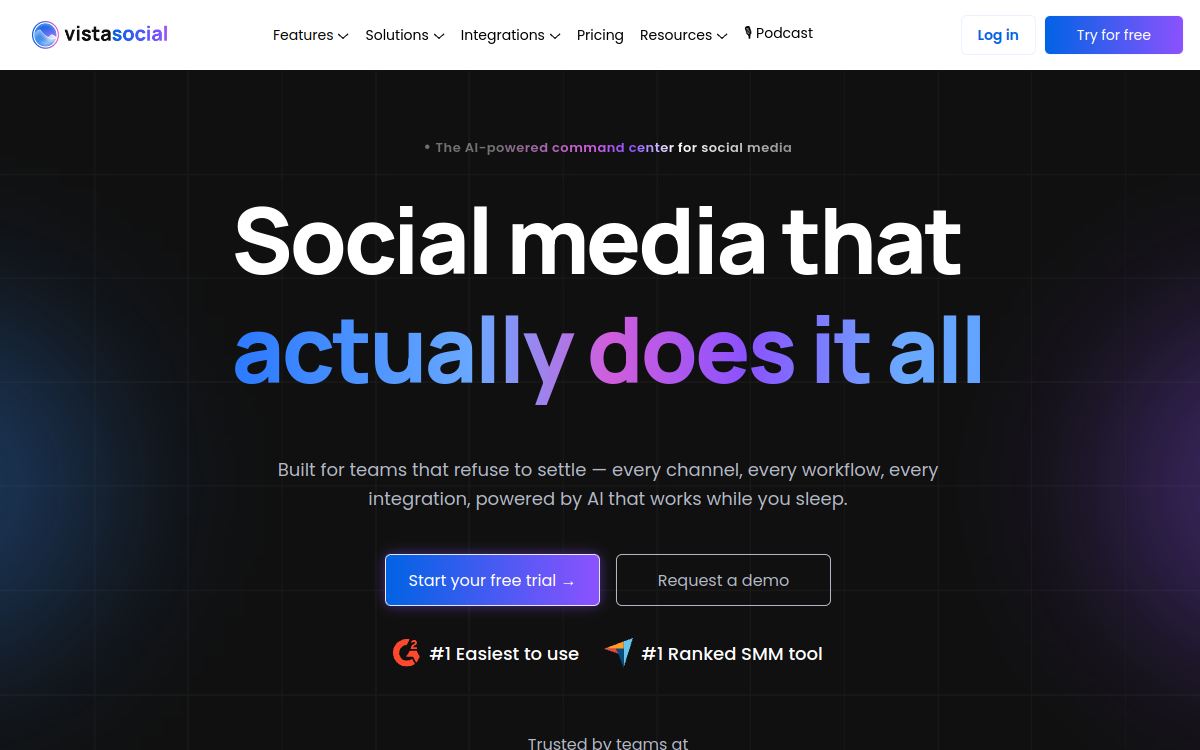 Vista Social website preview