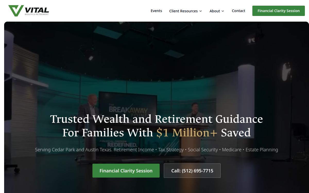 Tax Free Income Planning Cedar Park TX website screenshot