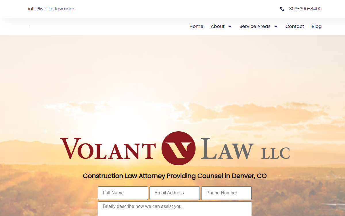 Volant Law LLC website screenshot