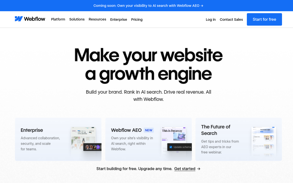 Webflow AI website preview