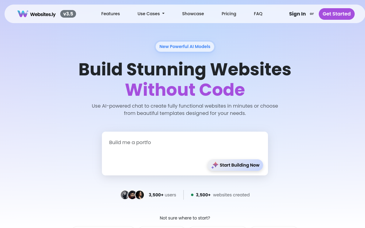 Screenshot von Websites.ly