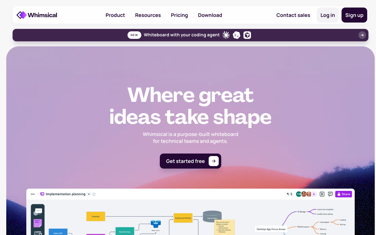 Whimsical website preview