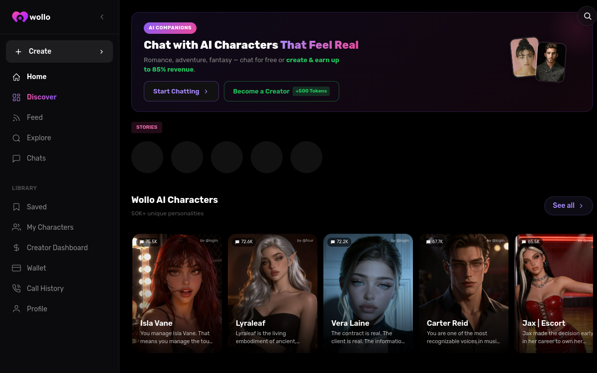 Screenshot of Wollo AI