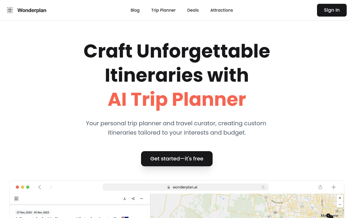 Wonderplan website preview