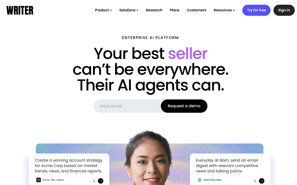 Writer website preview