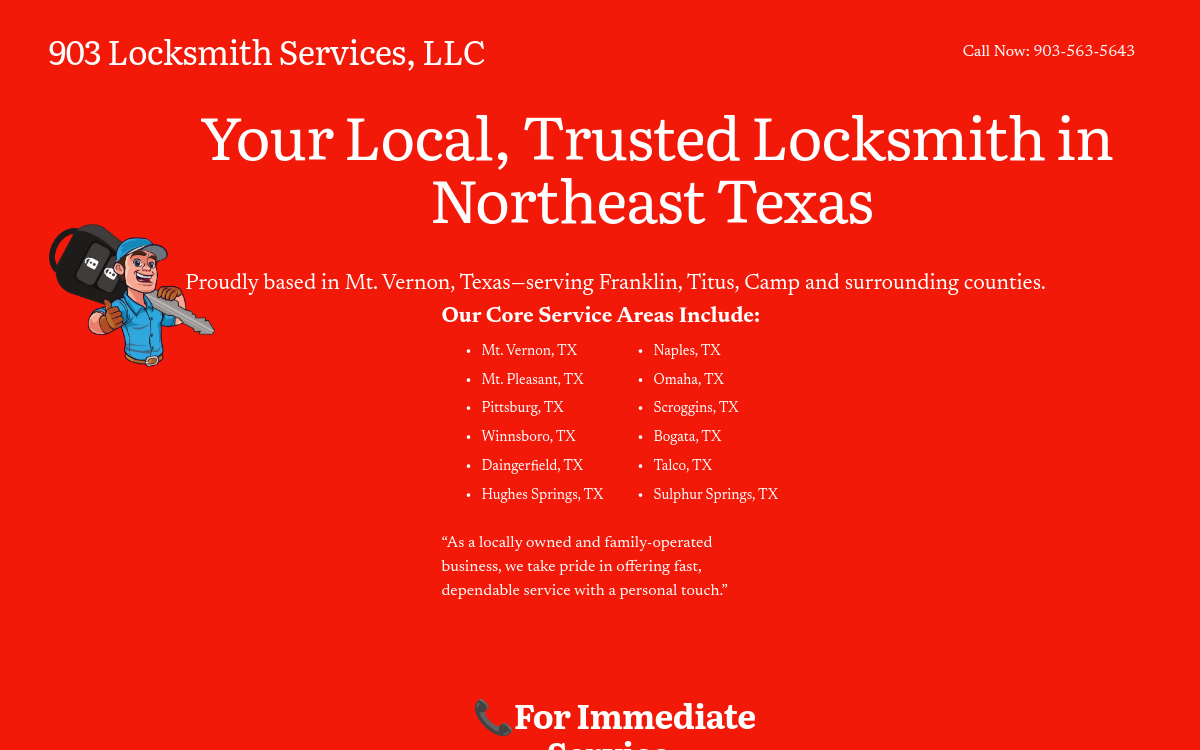 903 Locksmith Services website screenshot