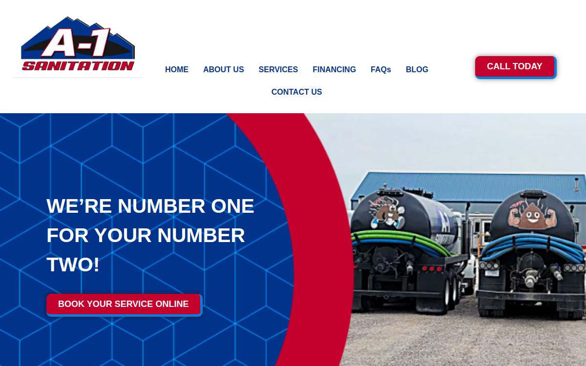 A-1 Sanitation website screenshot