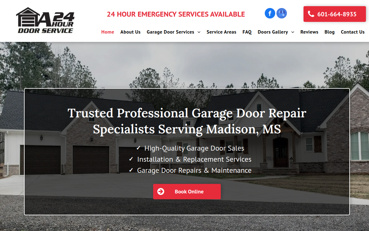 A 24 Hour Door Service website screenshot