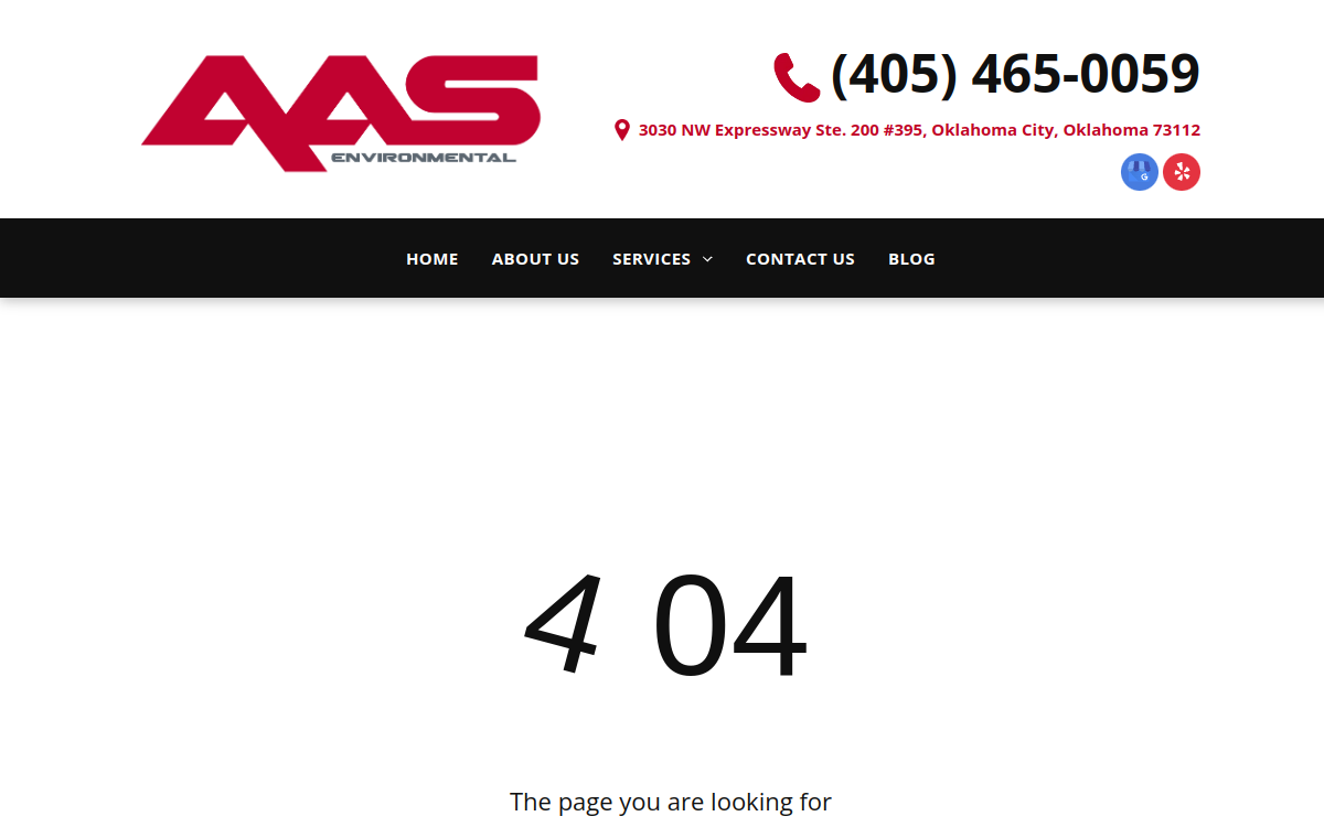 AAS Environmental website screenshot