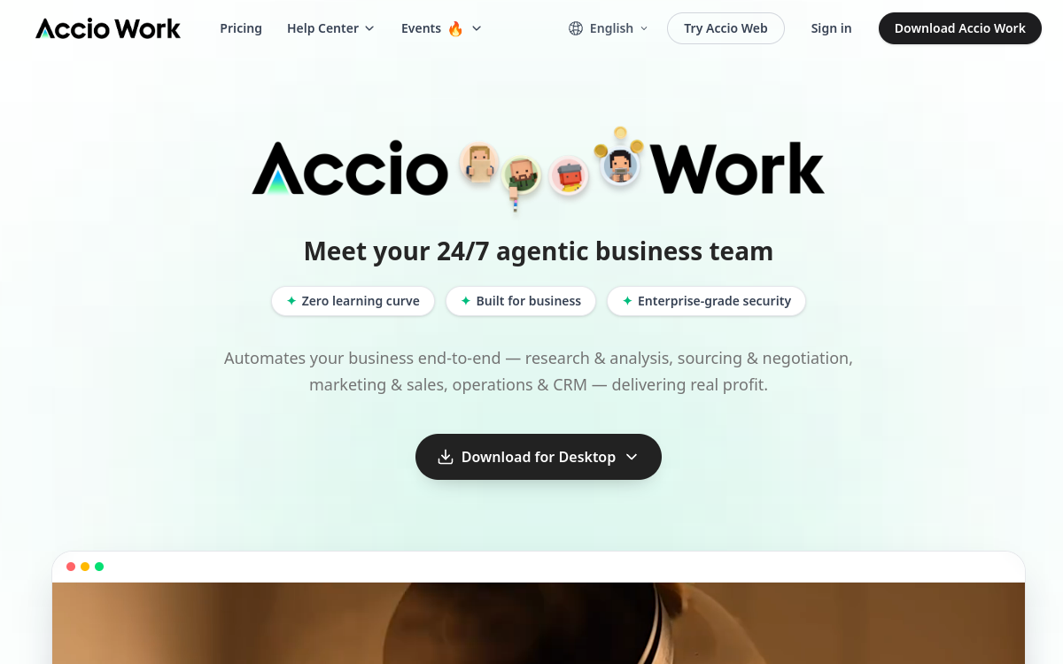 Captura de tela de Accio Work