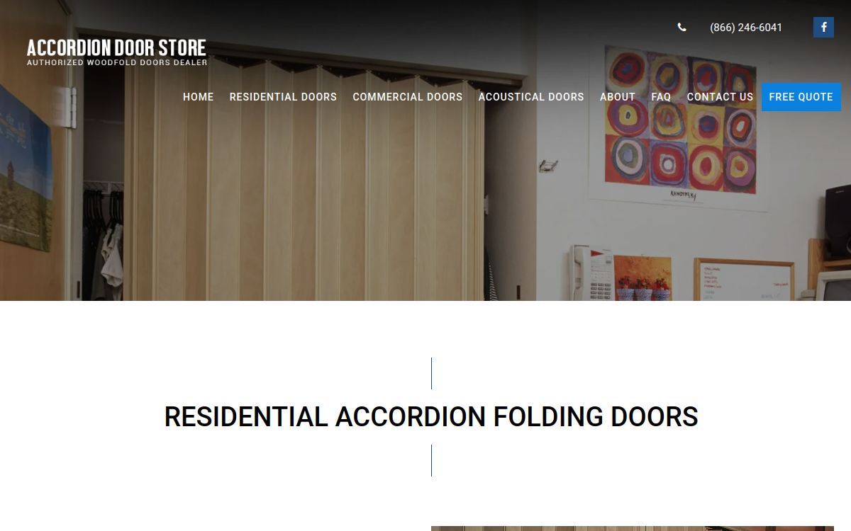 Accordion Door Store website screenshot