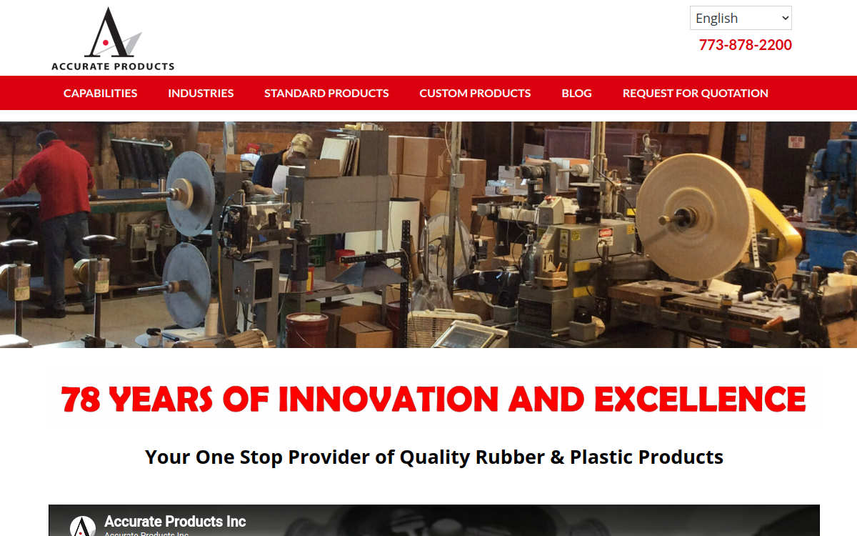 Accurate Products Inc. website screenshot