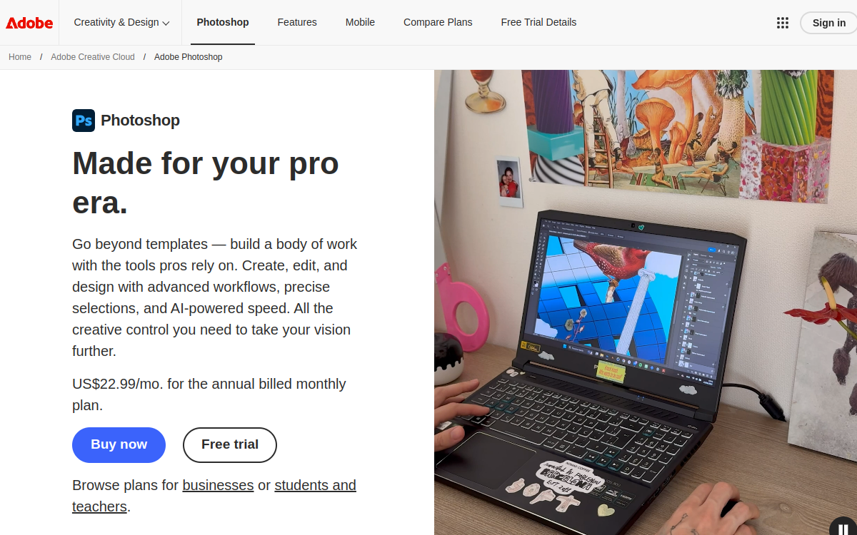 Captura de pantalla de Photoshop IA