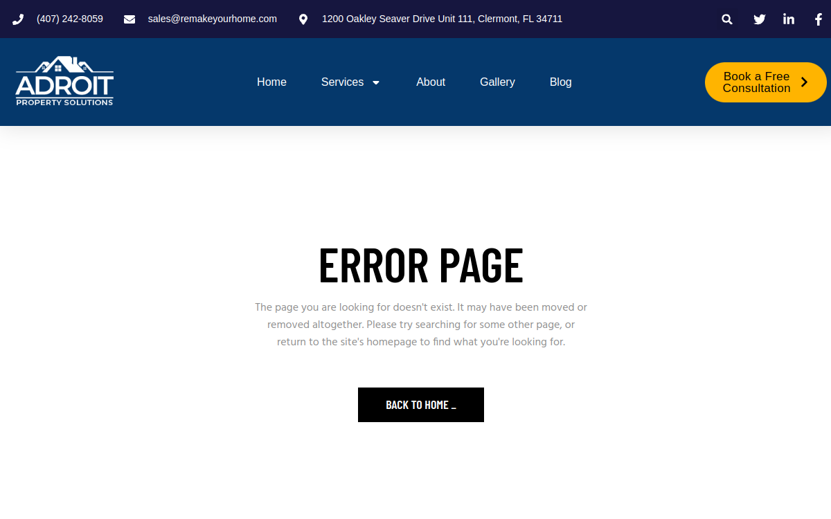 Adroit Property Solutions, Inc. website screenshot