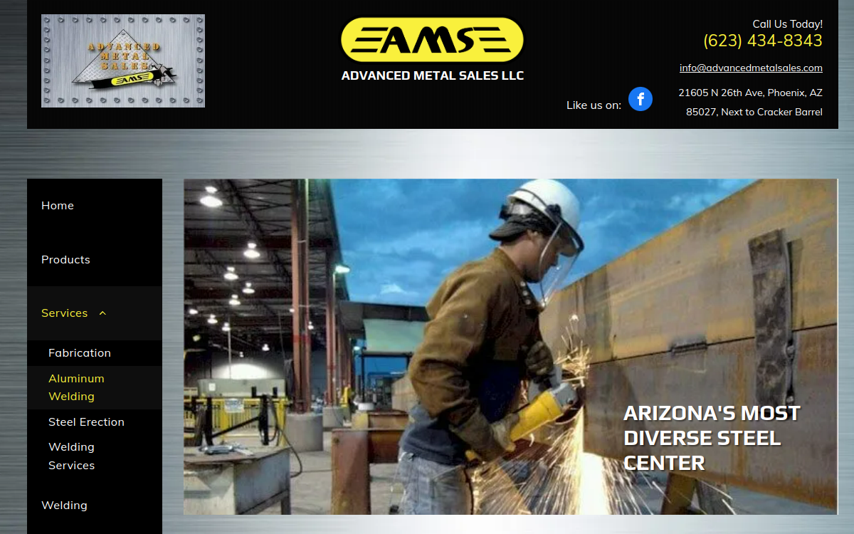Advanced Metal Sales LLC website screenshot