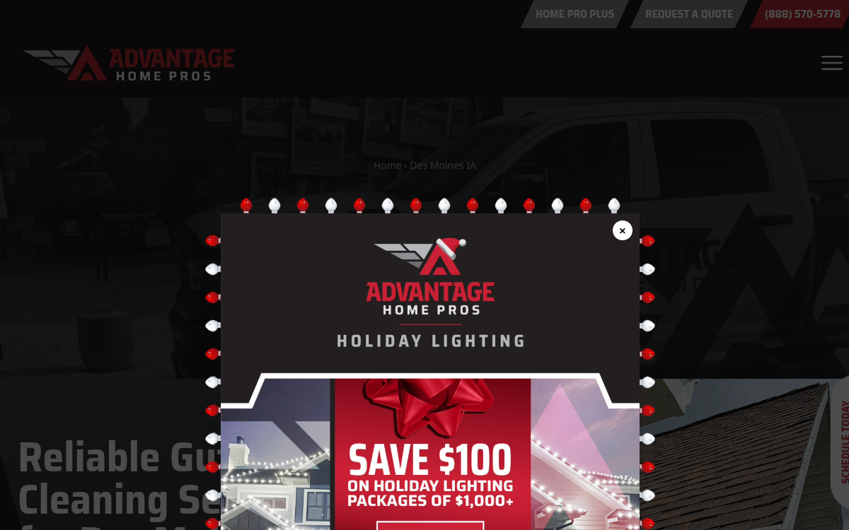 Advantage Home Pros website screenshot