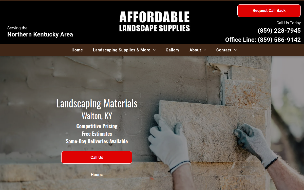 Affordable Landscape Supplies website screenshot